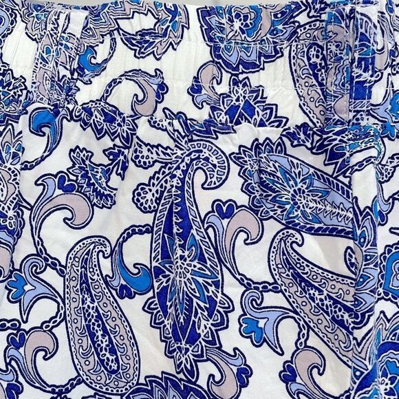 ONE5ONE Size Large Blue Paisley Front Pleats & Pockets Elastic Cinched at Ankle - Picture 5 of 6